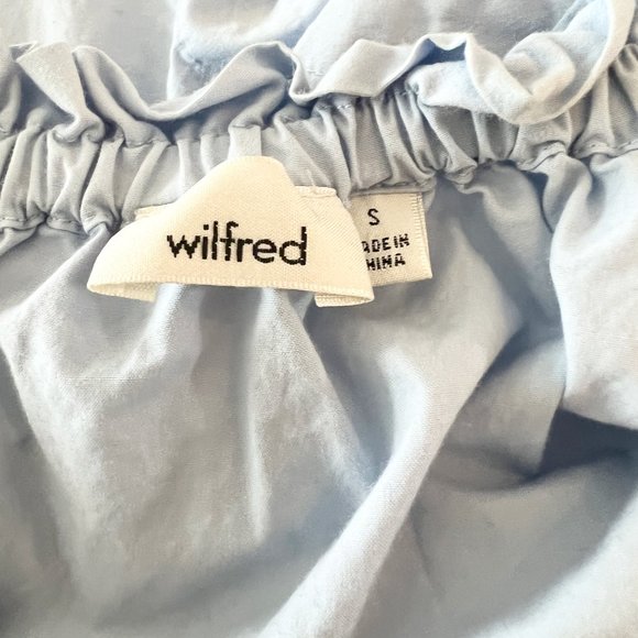 Aritzia Wilfred | Cropped Off Shoulder Cotton Blouse | Small | Blue - Picture 7 of 9